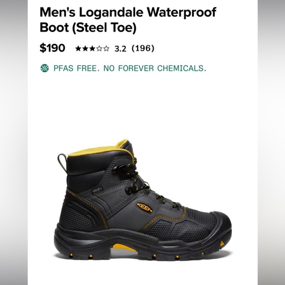 NEW Keen Safety Toe Waterproof Boots Men’s 11.5